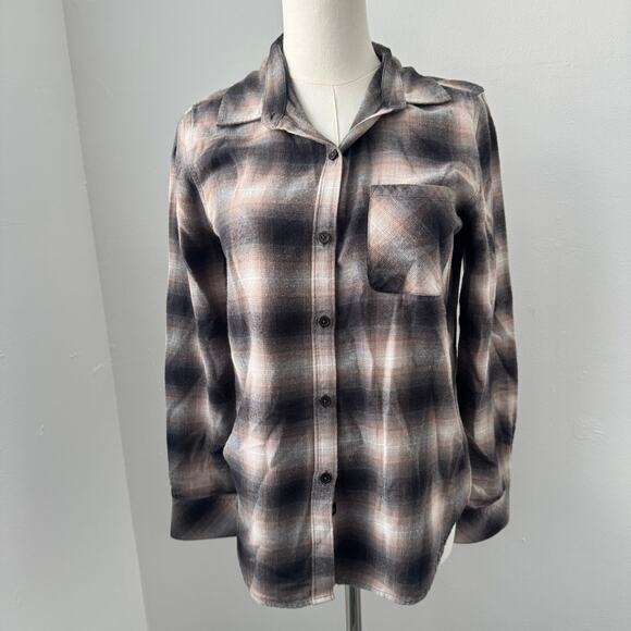Rails Milo Latte Black Shadow Plaid Button Down Shirt - Picture 7 of 10